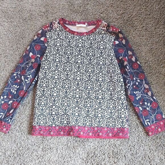 Tory Burch Women's Size Medium Cotton Tapestry Long Sleeve Crew Sweater - Picture 5 of 11